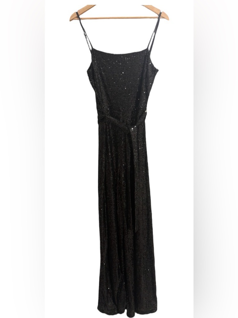 Reformation Black Sequin Jumpsuit